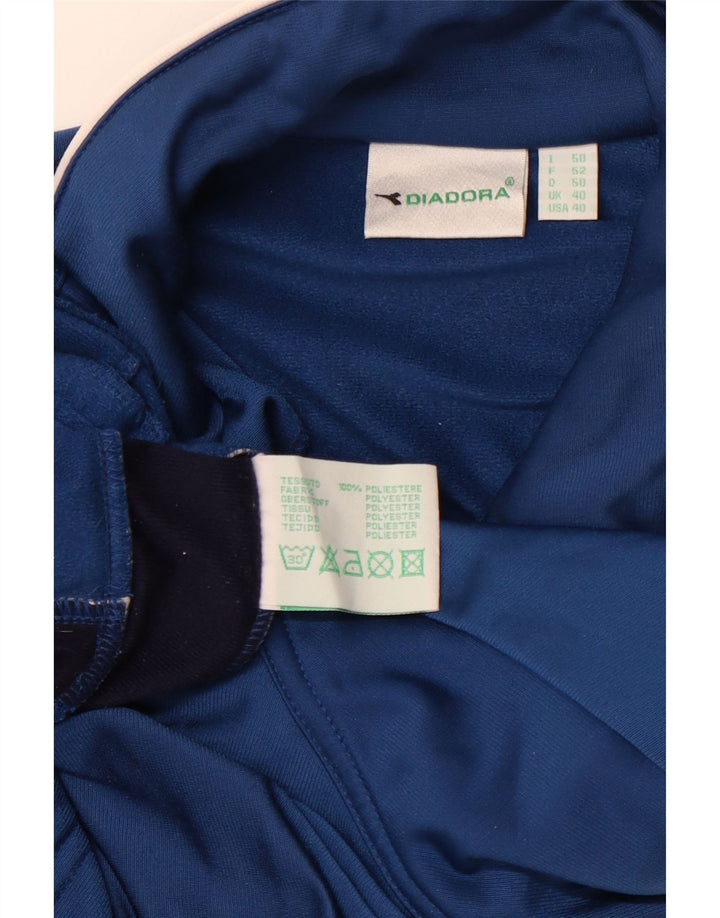 DIADORA Veste de survêtement pour homme UK 40 Large Bleu Colorblock Polyester