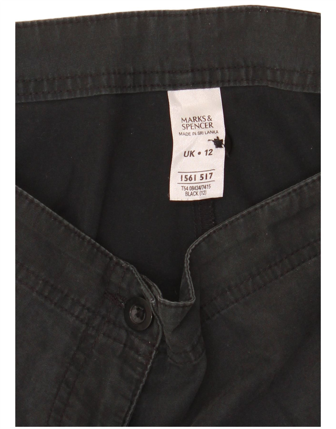Marks & Spencer Short Chino Femme UK 12 Medium W32 Coton Noir