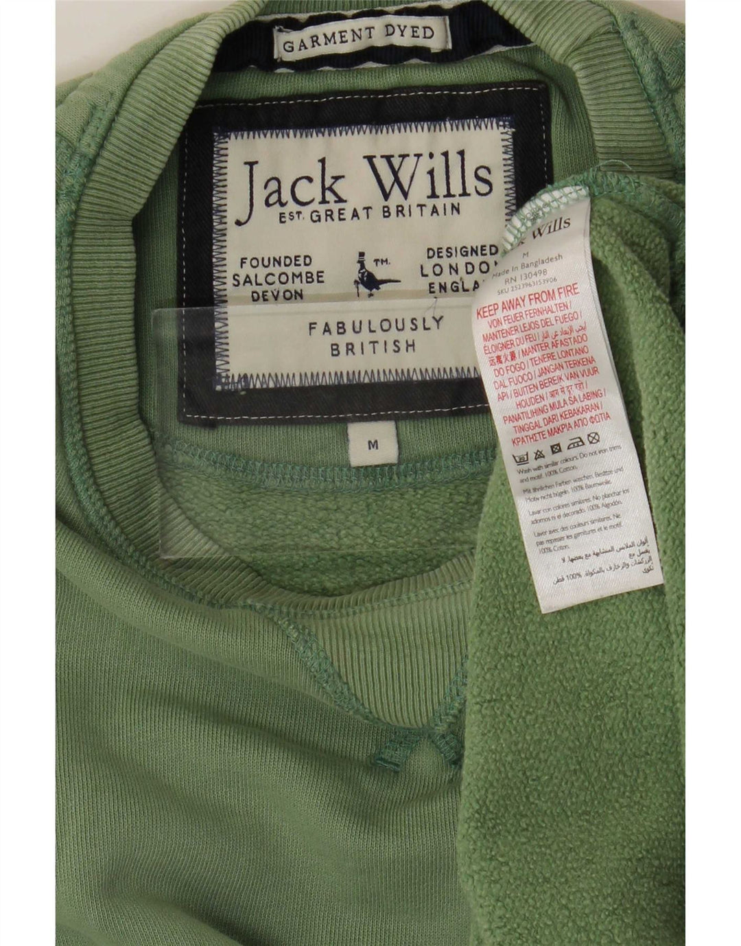 Jack Wills Sweat-Shirt Homme Vert Moyen Coton
