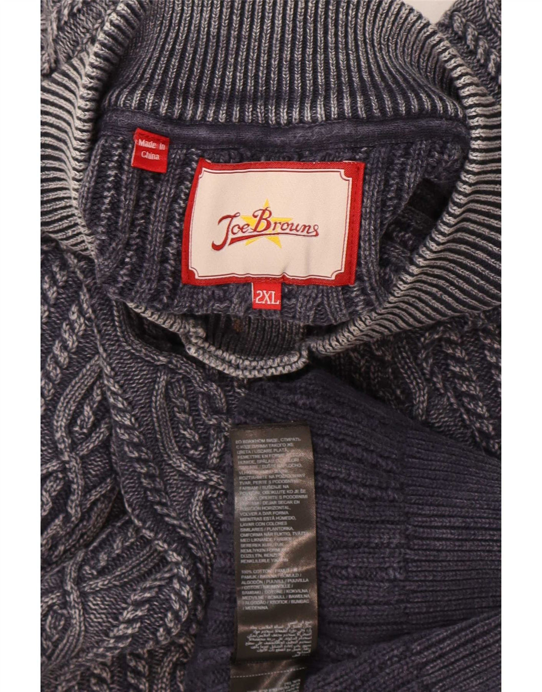 Joe Browns Pull à col boutonné pour homme 2XL Gris Coton