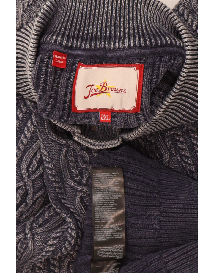 Joe Browns Pull à col boutonné pour homme 2XL Gris Coton