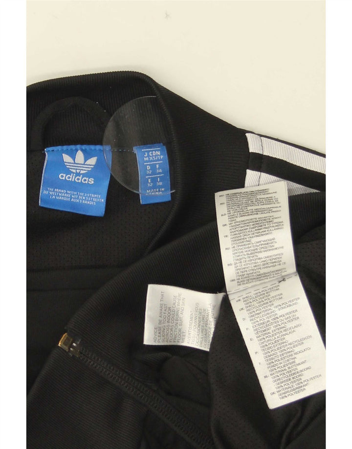 Adidas Veste de survêtement graphique pour femme UK 6 XS Noir Polyester