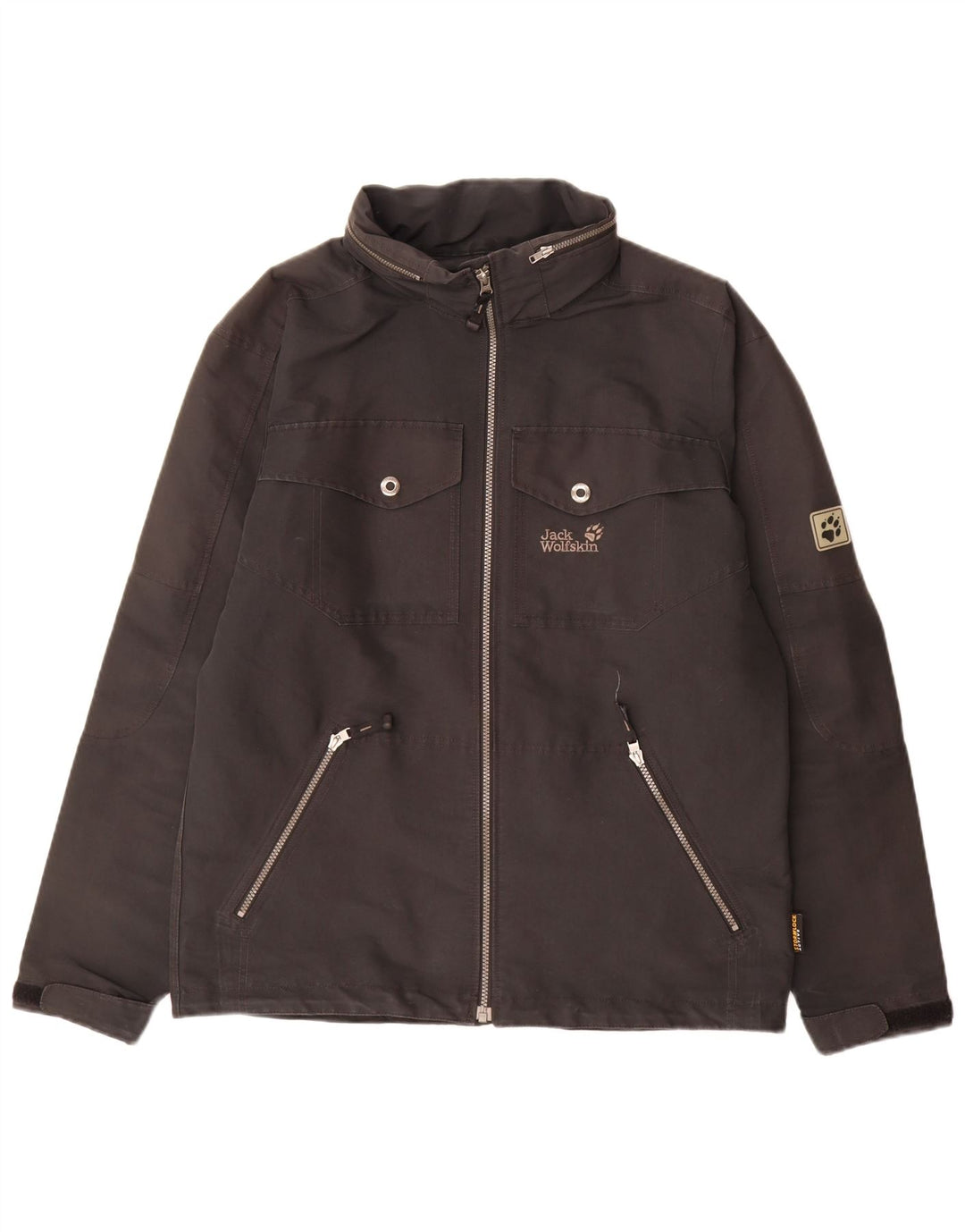 Jack Wolfskin Veste de pluie à capuche pour homme UK 36/38 Medium Noir Polyester