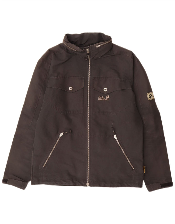 Jack Wolfskin Veste de pluie à capuche pour homme UK 36/38 Medium Noir Polyester