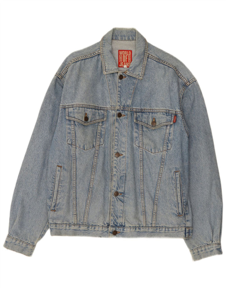 Casucci Veste en jean pour homme UK 40 Large Bleu Coton