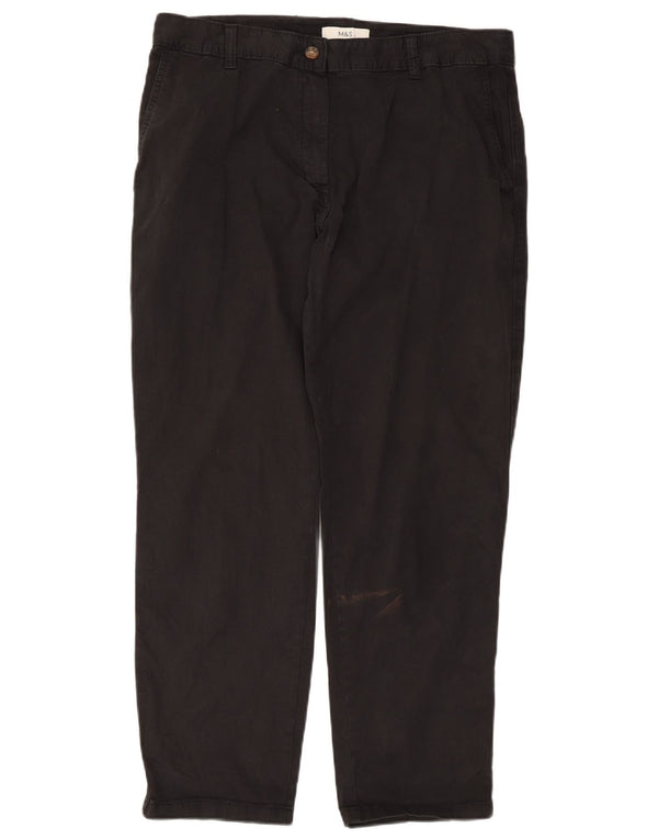 Marks & Spencer Pantalon chino droit pour femme UK 14 Large W34 L27 Noir