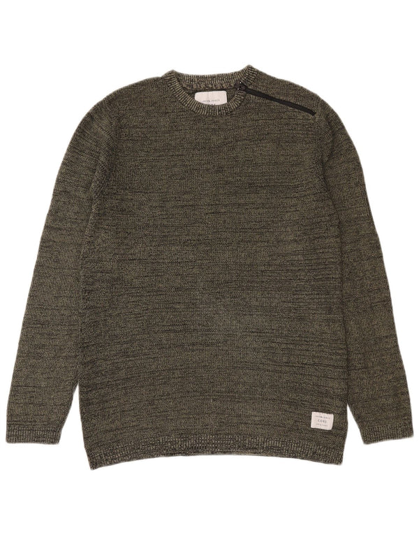 Jack & Jones Pull à col zippé pour homme Petit coton moucheté kaki
