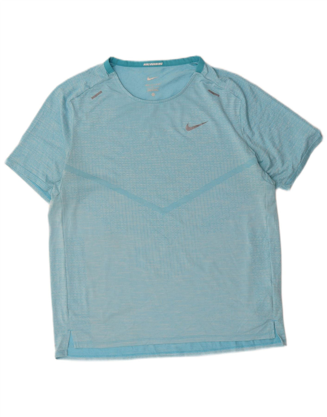 Nike T-shirt Dri Fit pour homme en polyester à fines rayures bleues