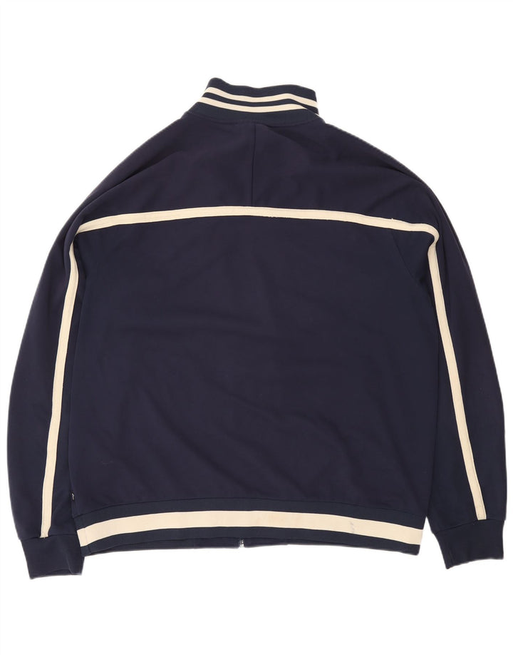 ASICS Veste de survêtement pour homme XL Bleu marine Colorblock Polyester