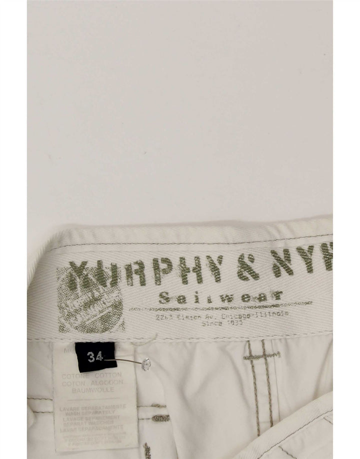 Murphy & Nye Short Chino Homme Large W34 Coton Blanc