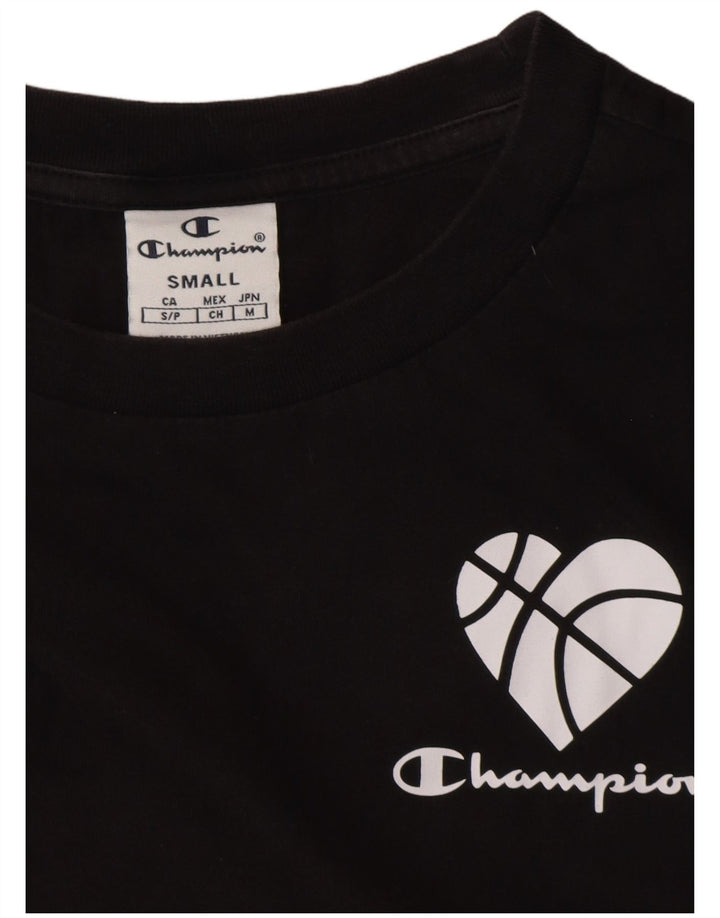CHAMPION T-shirt court surdimensionné pour femme UK 10 Small Noir
