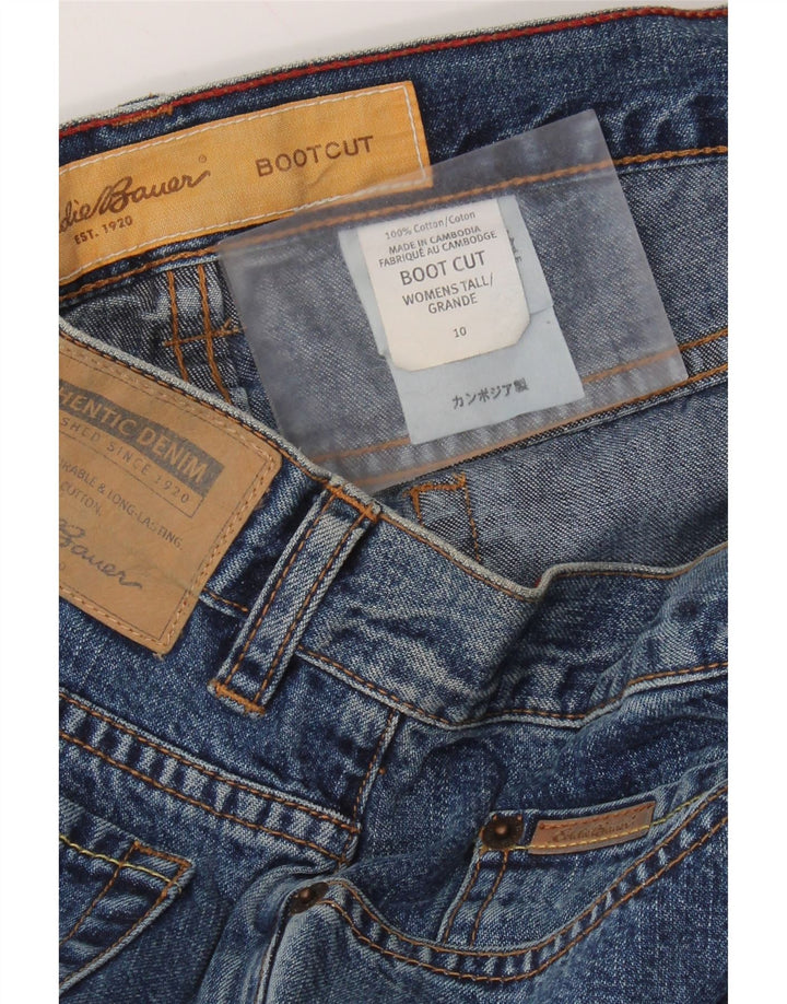 EDDIE BAUER Jean Bootcut Femme US 10 Large W32 L35 Coton Bleu