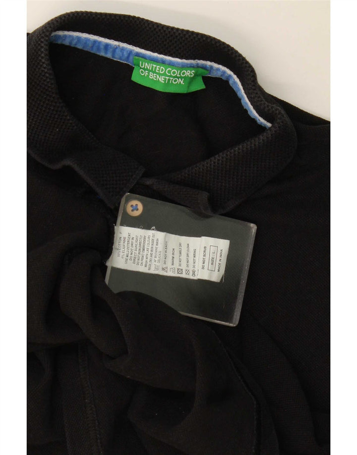 Benetton Polo Homme Large Noir Coton