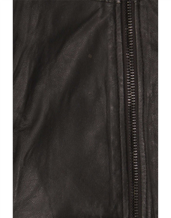 Replay Veste en cuir bomber pour homme UK 38 Cuir noir moyen