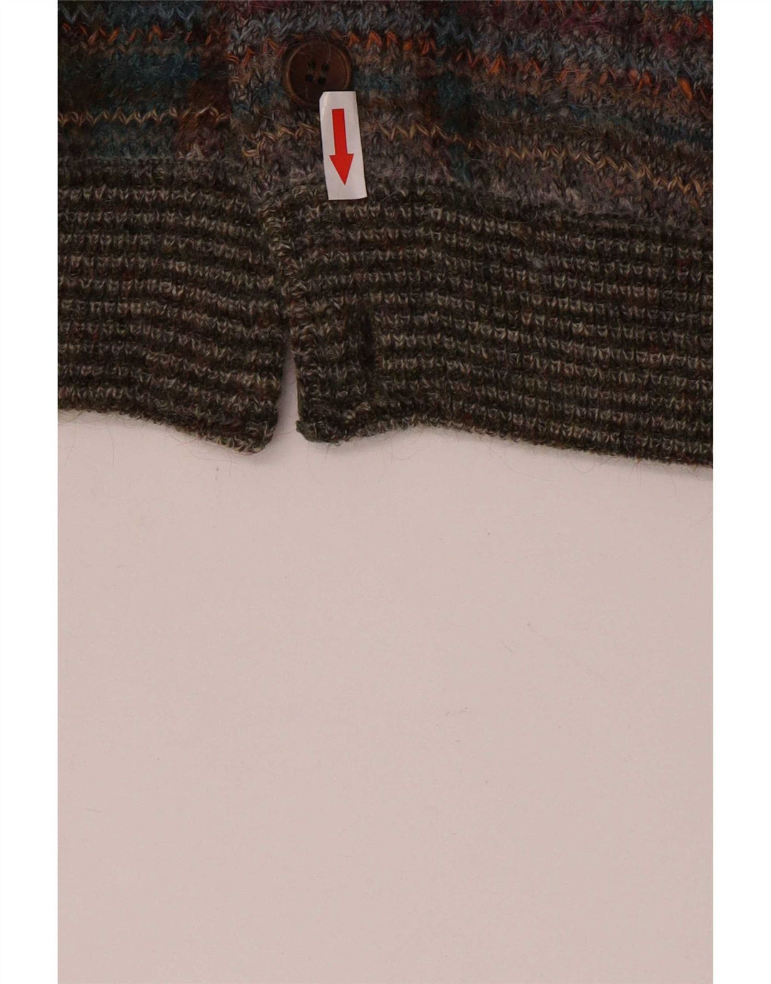 vintage Mens Cardigan Sweater IT 52 Grande laine à carreaux multicolores