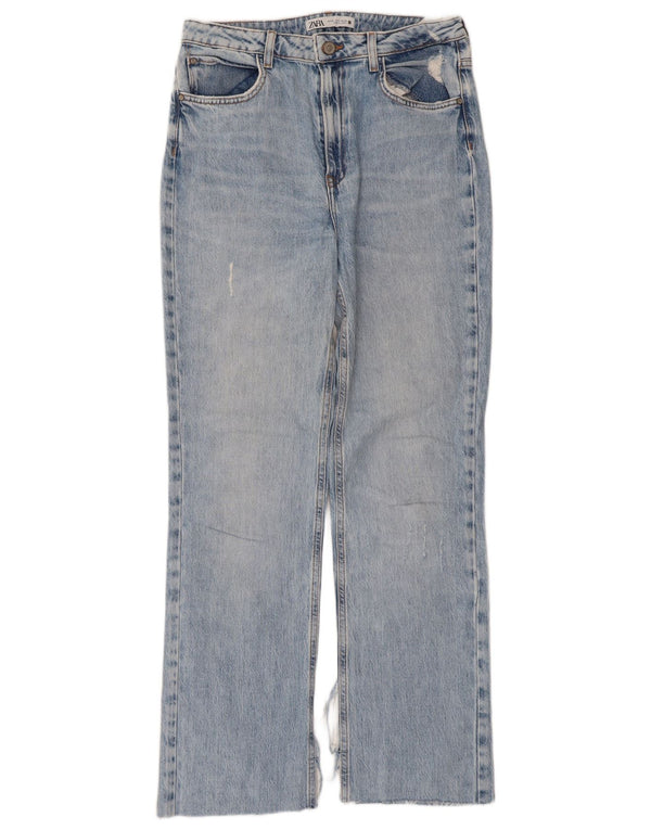Zara Jean droit femme EU 40 Medium W30 L28 bleu coton