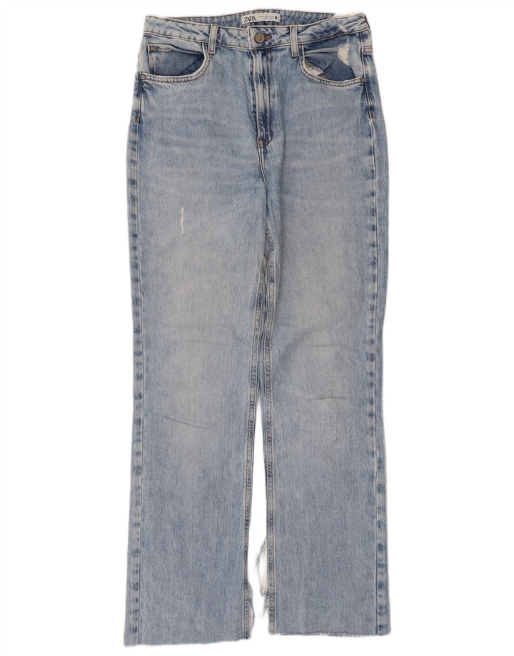 Zara Jean droit femme EU 40 Medium W30 L28 bleu coton