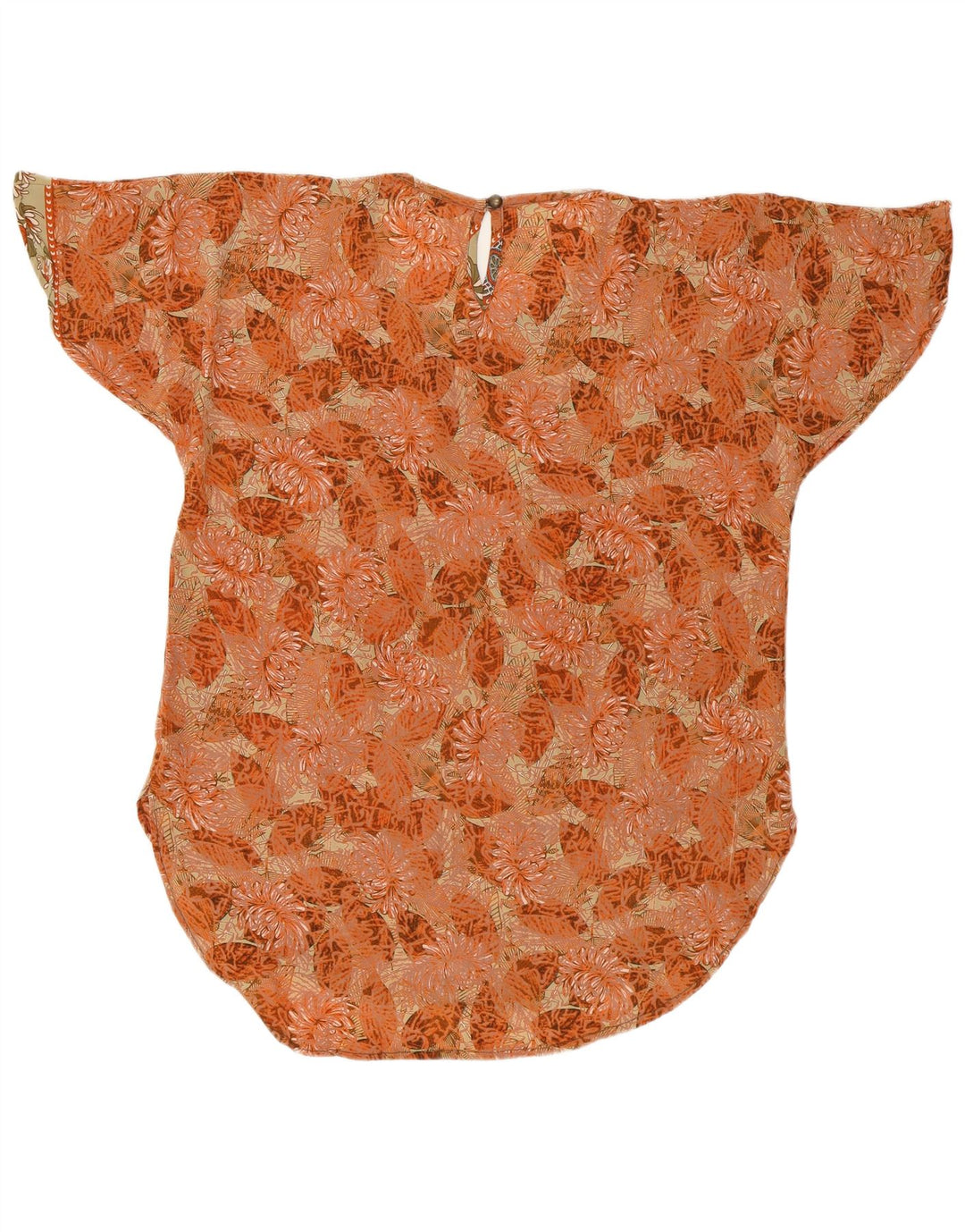 LAS MAREADAS Chemisier surdimensionné pour femme UK 10 Petite soie florale orange