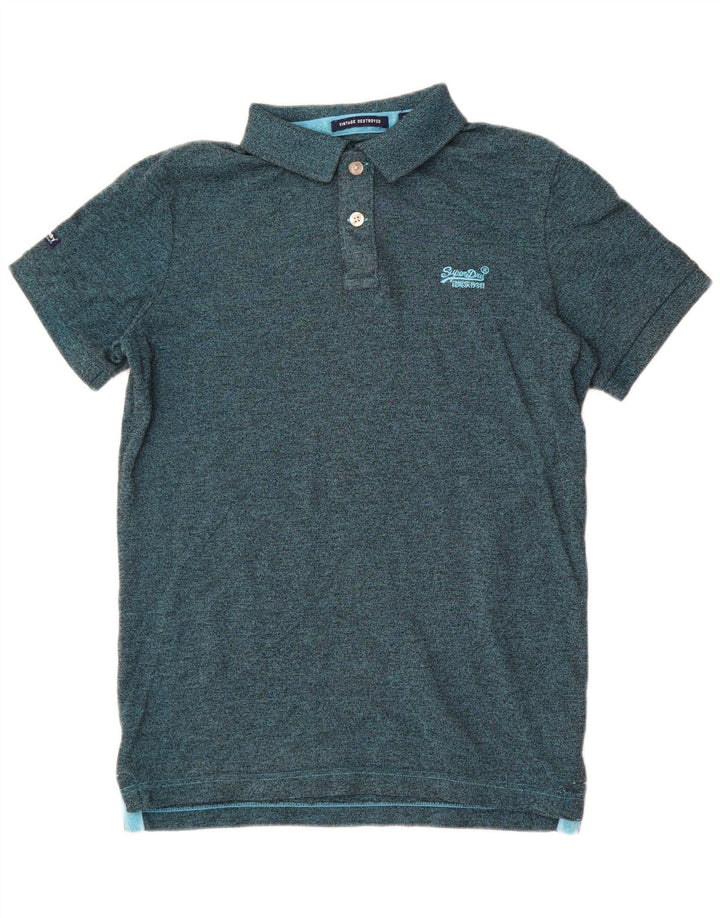 Superdry Polo Homme Vert Moyen Moucheté Polyester