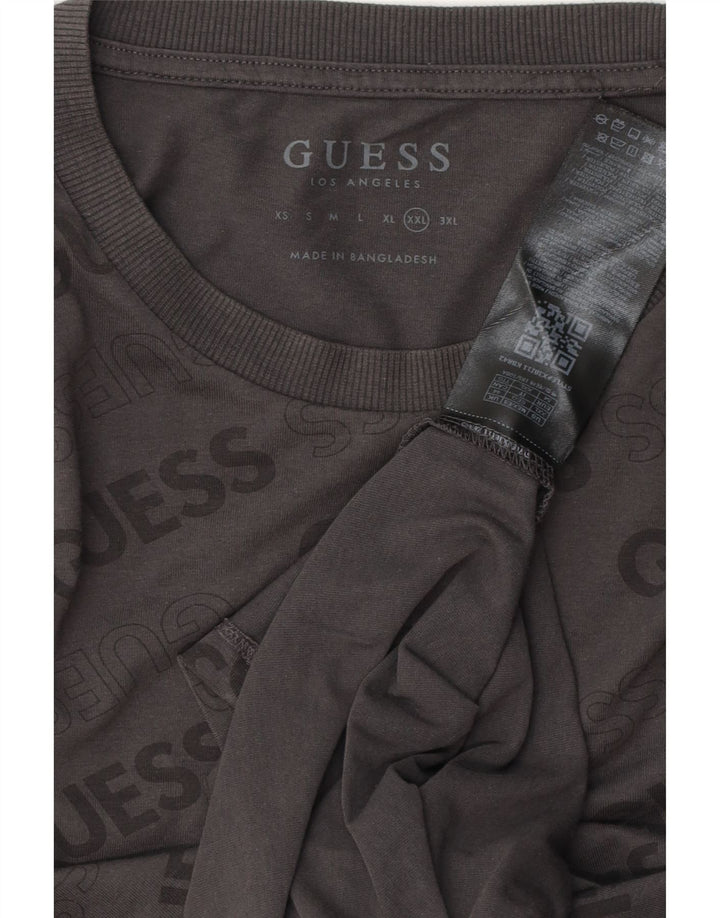 Guess T-Shirt Graphique Homme Top 2XL Gris Coton