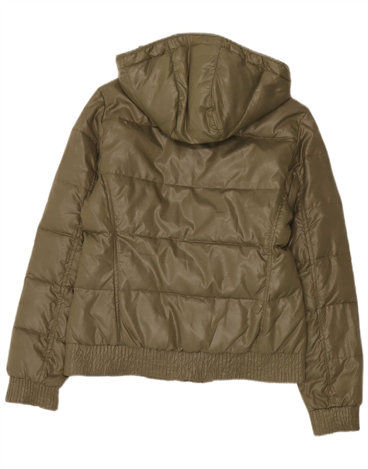 Champion Veste matelassée à capuche pour femme UK 14 Medium Kaki Polyester