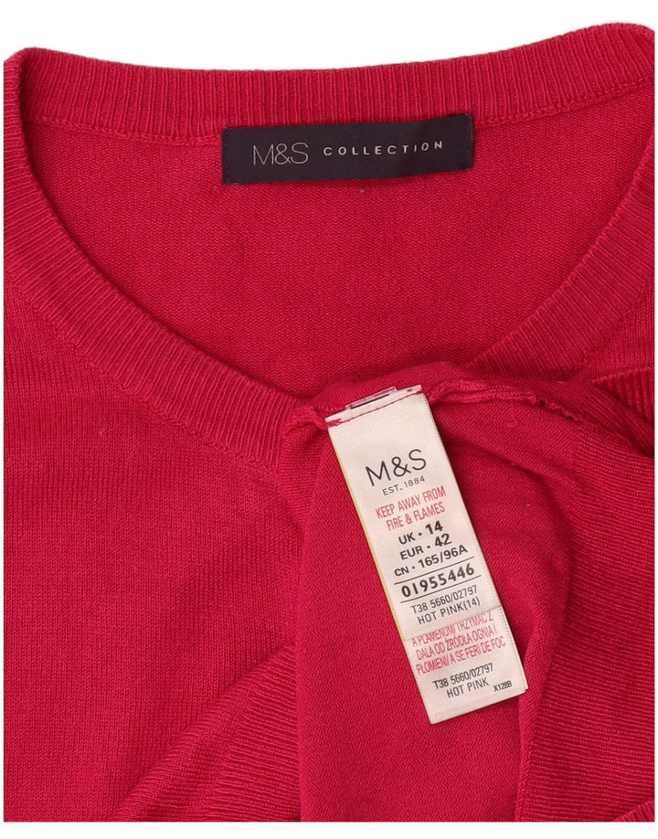 Marks & Spencer Cardigan pour femme en viscose rose moyen UK 44