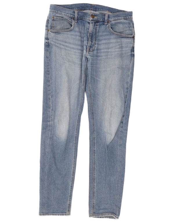 Lee Mens Daren Zip Fly Straight Jeans W33 L32 Bleu Coton