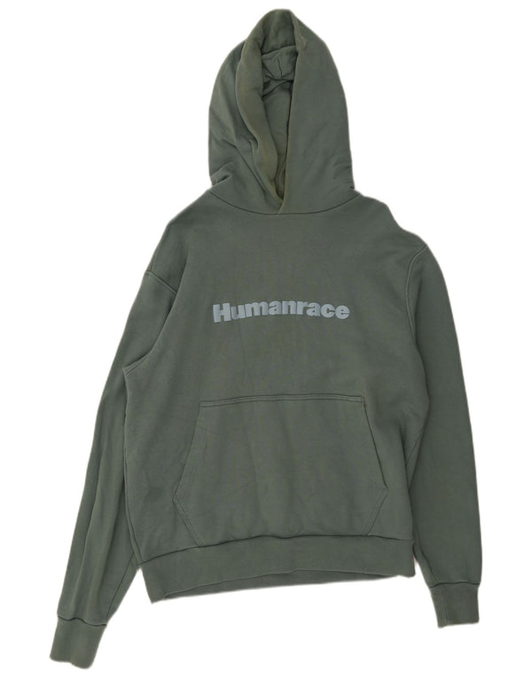 Adidas Pull à capuche graphique Humanrace pour homme en coton vert Taille L
