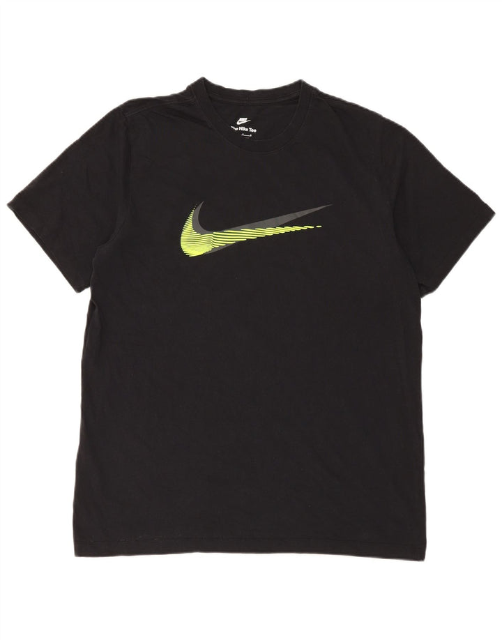 NIKE T-shirt graphique pour hommes, grand, en coton noir