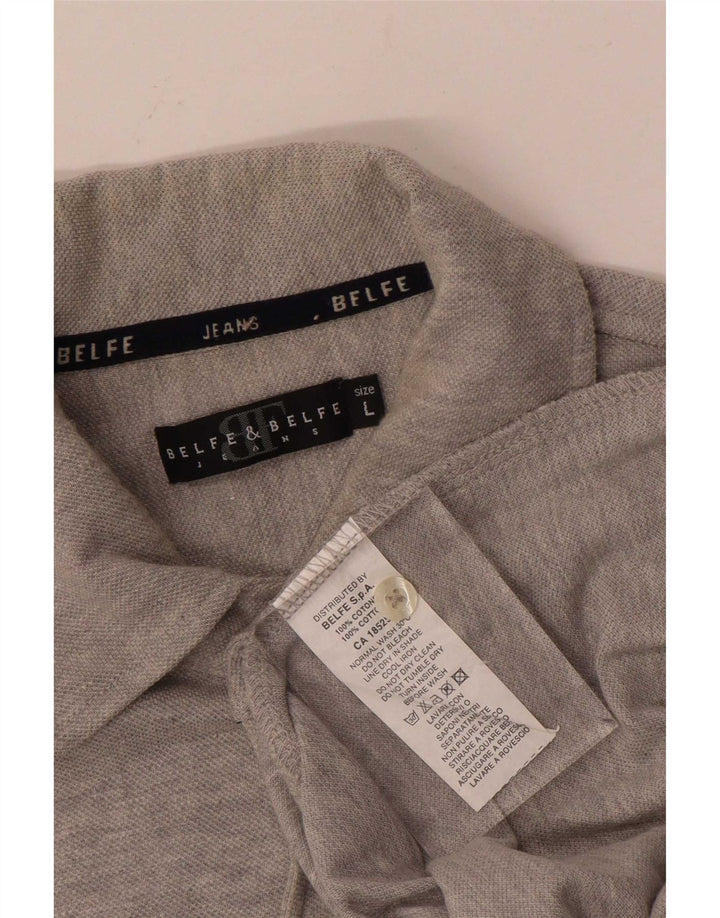 Belfe & Belfe Chemise Homme Large Gris Coton