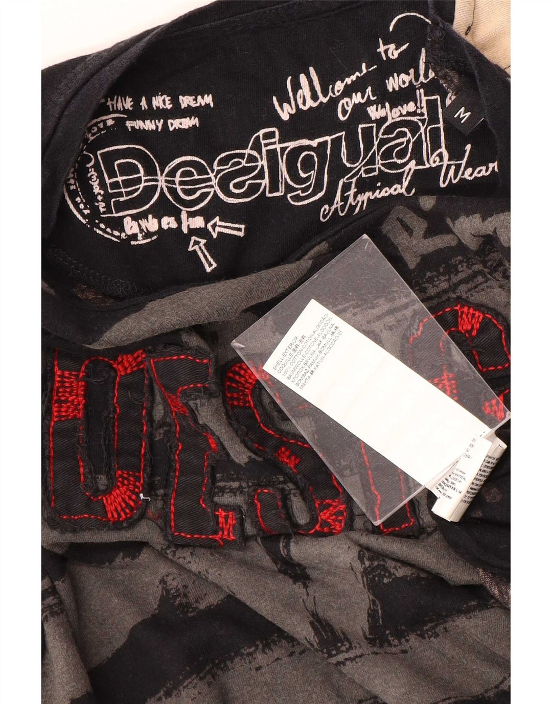 Desigual Haut Graphique Manches Longues Homme Noir Moyen Coton