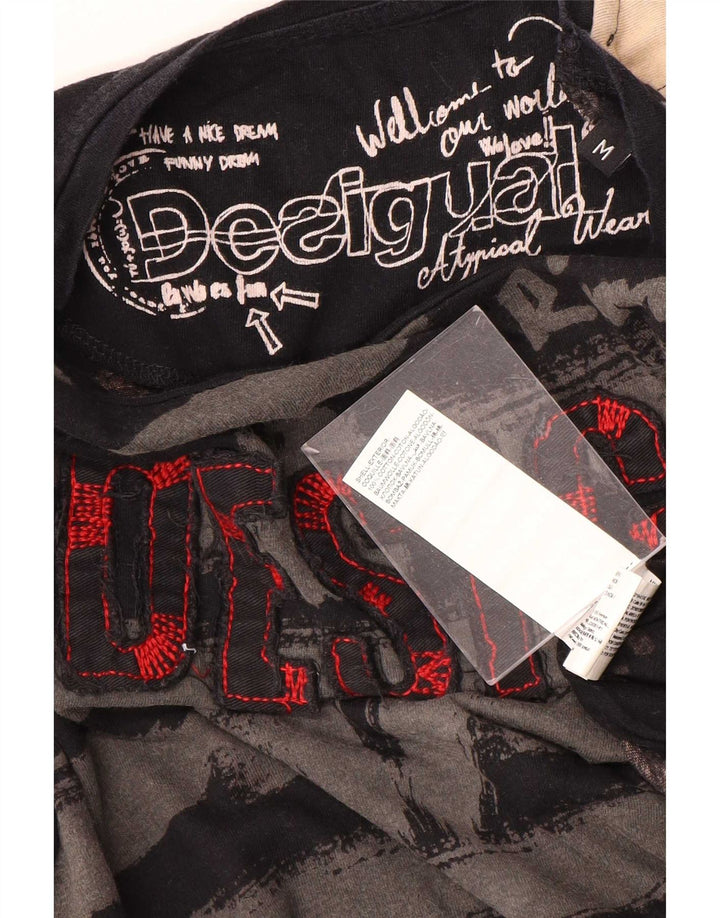 Desigual Haut Graphique Manches Longues Homme Noir Moyen Coton