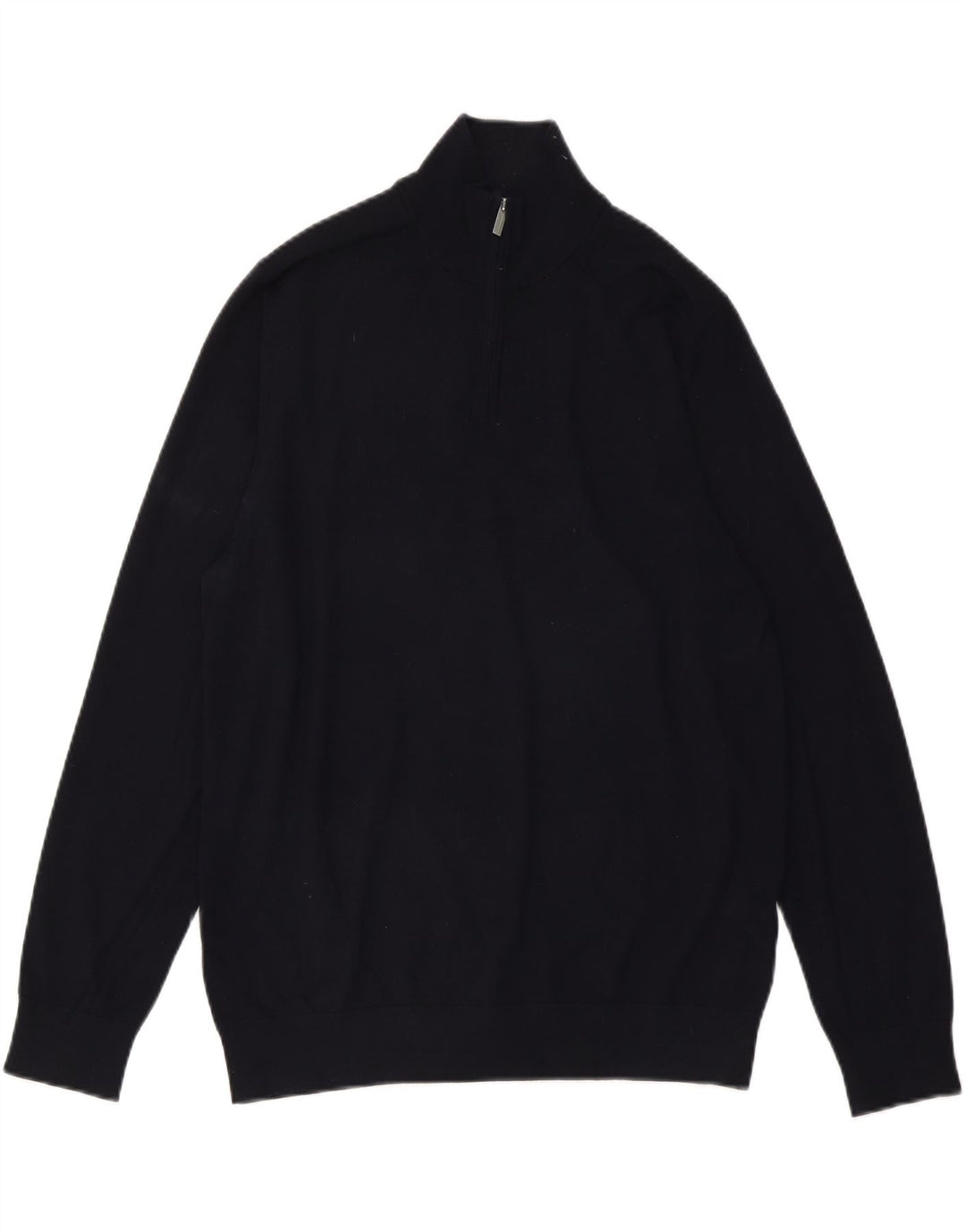 Marks & Spencer Pull à col zippé pour homme en laine bleu marine Taille L