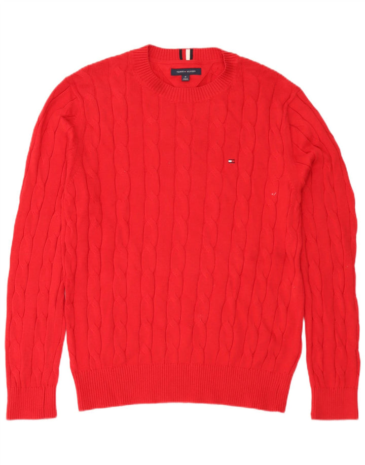 Tommy Hilfiger Pull Ras du Cou Homme Rouge Moyen Coton