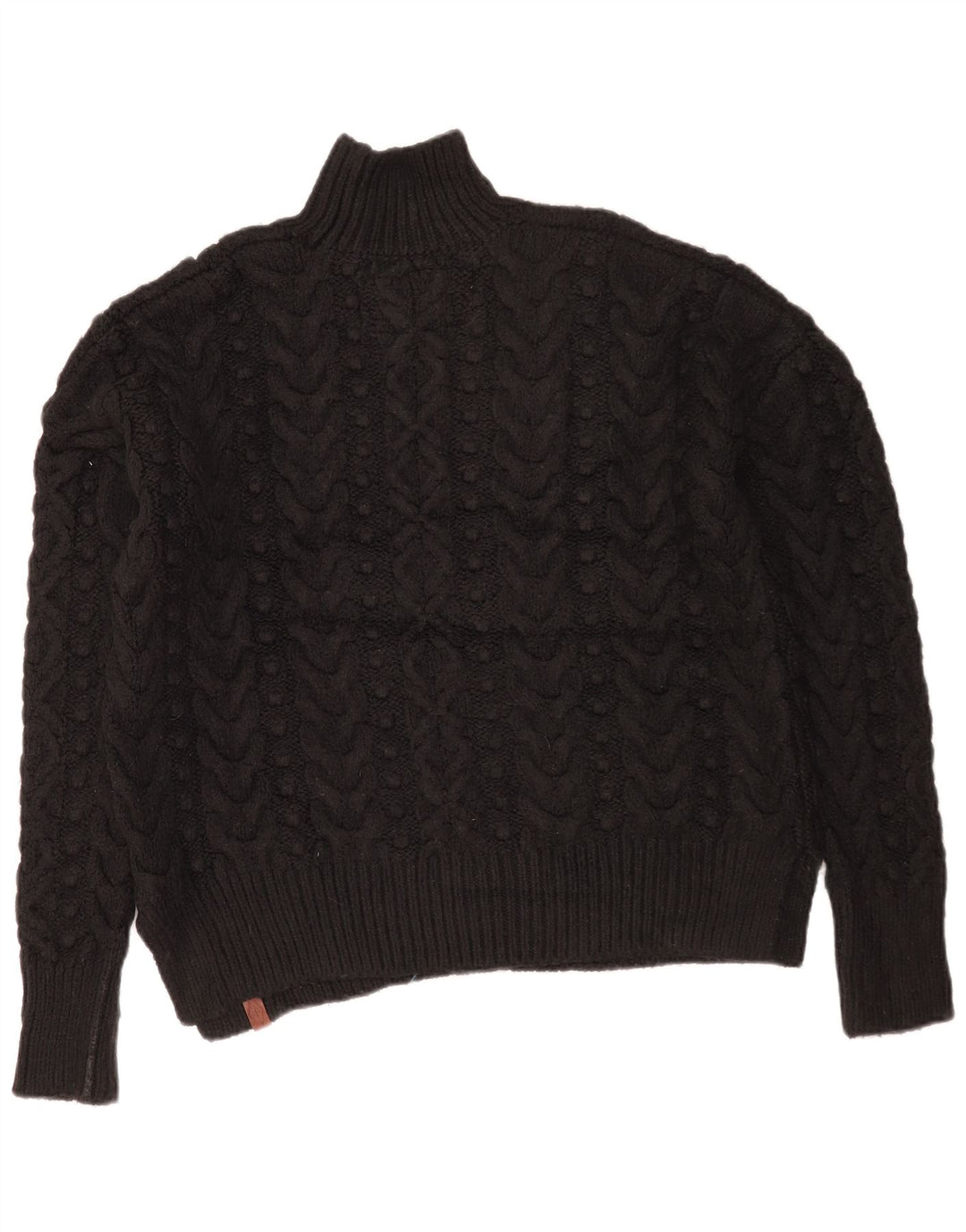 Superdry Pull surdimensionné à col roulé pour femme UK 10 Petit Noir