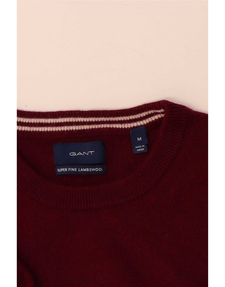 Gant Pull col rond homme en laine d'agneau bordeaux moyen