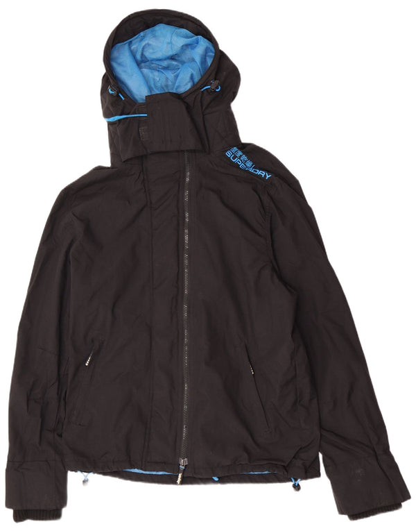 Superdry Veste de pluie à capuche Windcheater pour homme UK 40 Large Noir Colourblock
