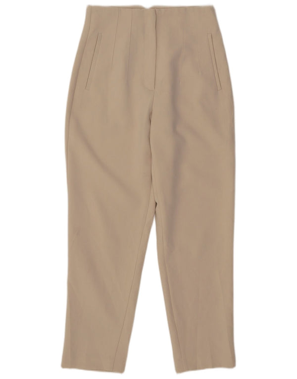 Zara Pantalon de costume fuselé taille haute pour homme Medium W28 L27 Beige Polyester