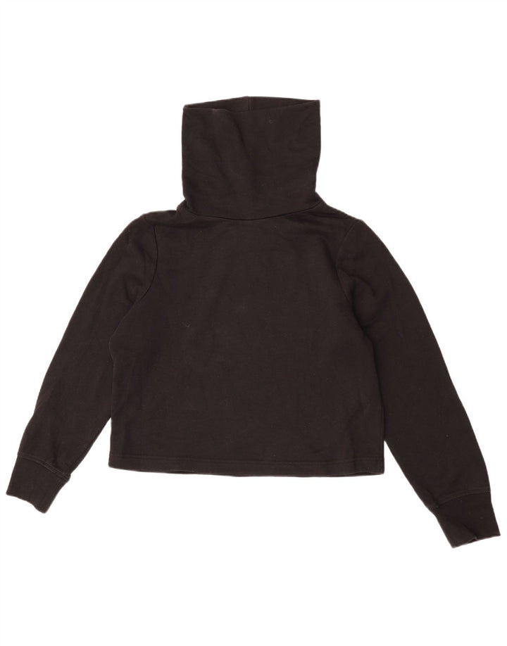 Zara Chemisier court surdimensionné à col roulé pour femme UK 10 Petit Noir