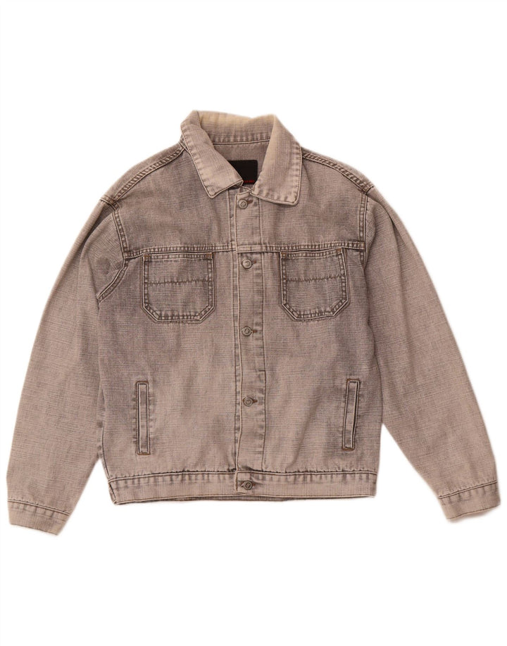 VINTAGE Veste en jean homme UK 40 Grand Gris