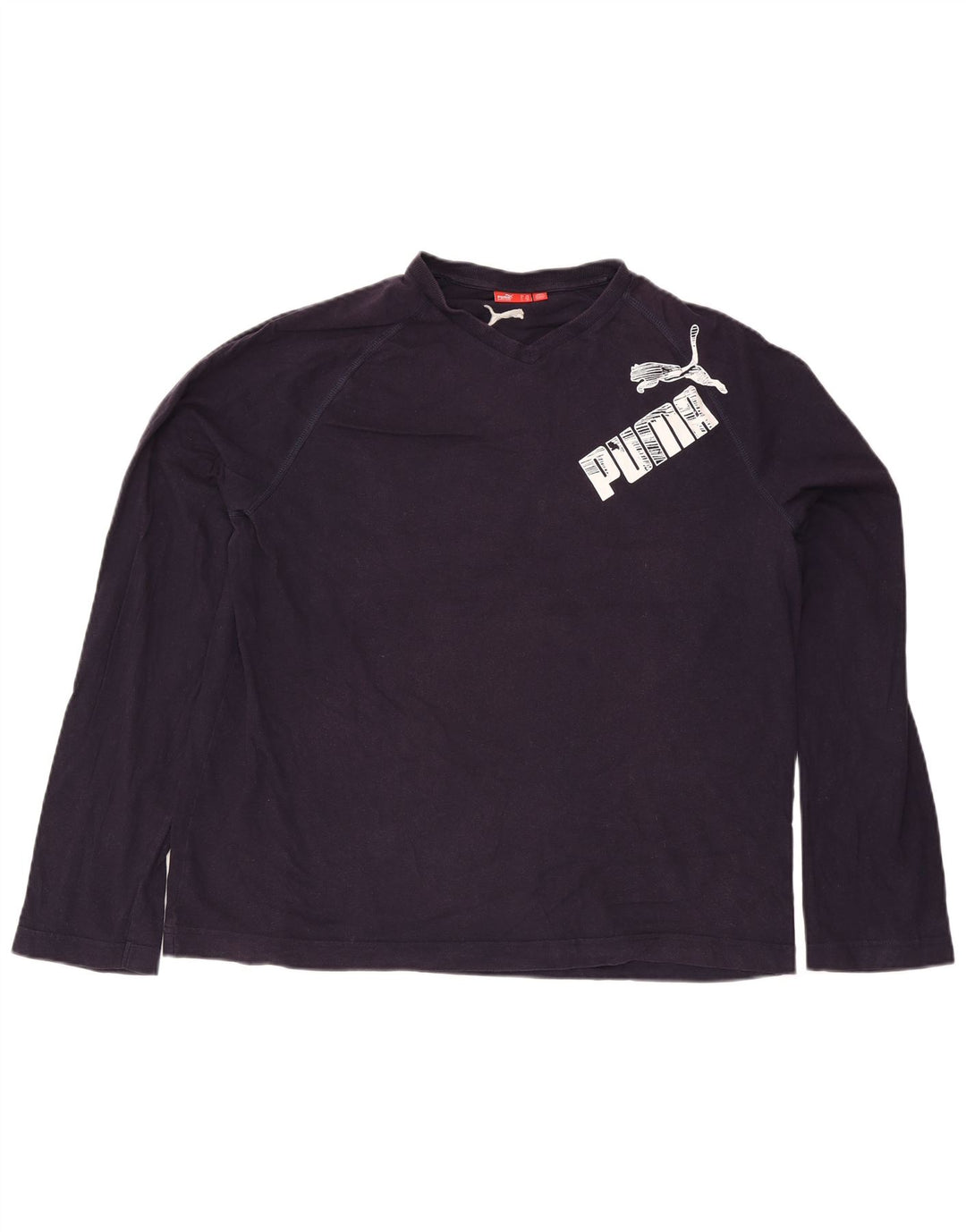 Puma Haut graphique à manches longues pour homme en coton bleu marine 2XL