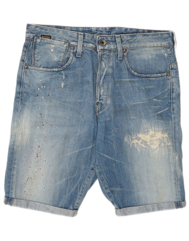 G-Star Short en jean W32 en coton moucheté bleu moyen homme