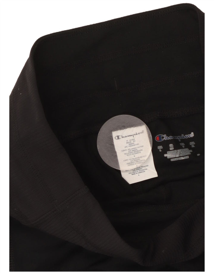 CHAMPION Legging Capri Femme UK 44 Large Noir Polyester