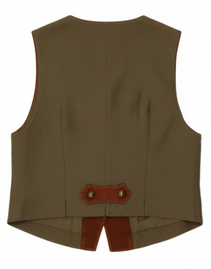 C&A Gilet Femme UK 44 Lin Floral Kaki Moyen