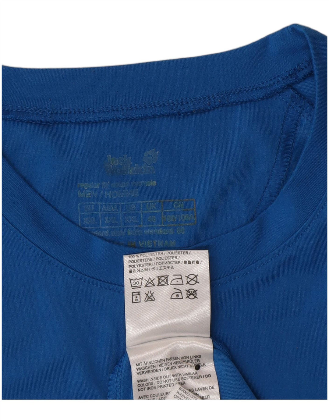 Jack Wolfskin T-Shirt Homme Top UK 46 2XL Bleu Polyester