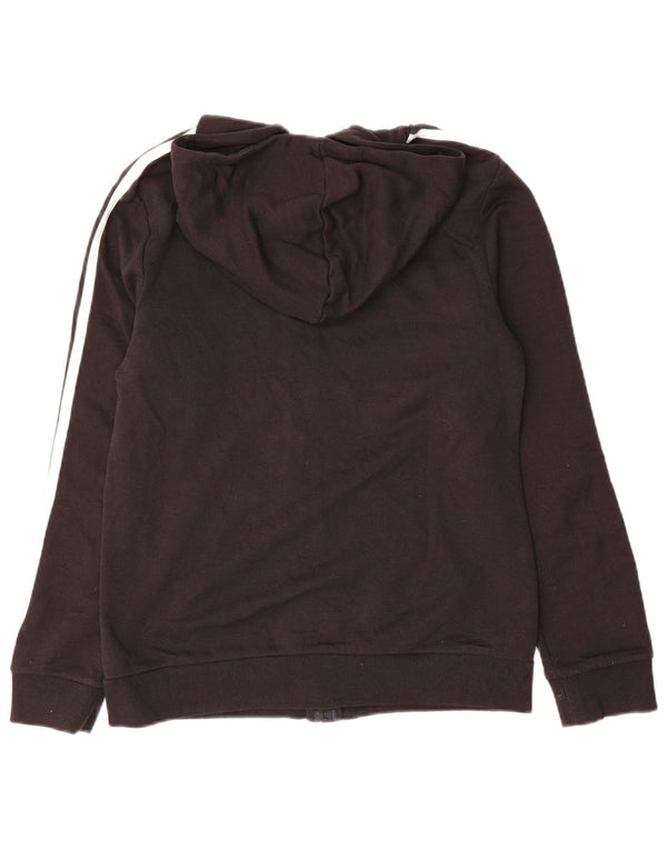 Adidas Pull à capuche zippé pour femme UK 12/14 Coton color block noir moyen