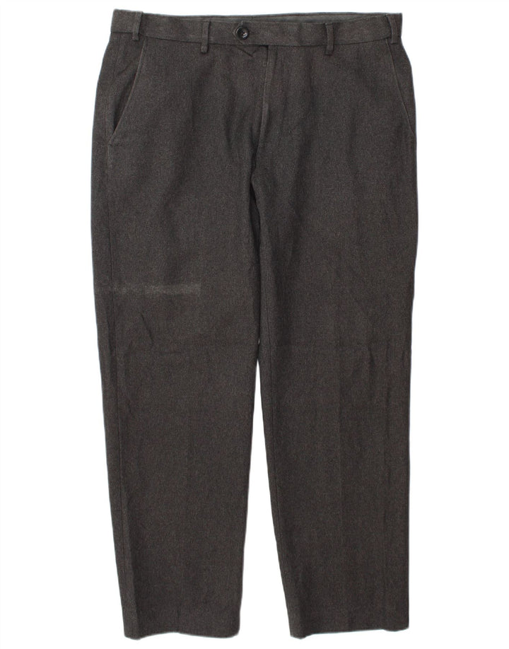 Marks & Spencer Pantalon décontracté coupe régulière pour homme W34 L29 Gris Polyester