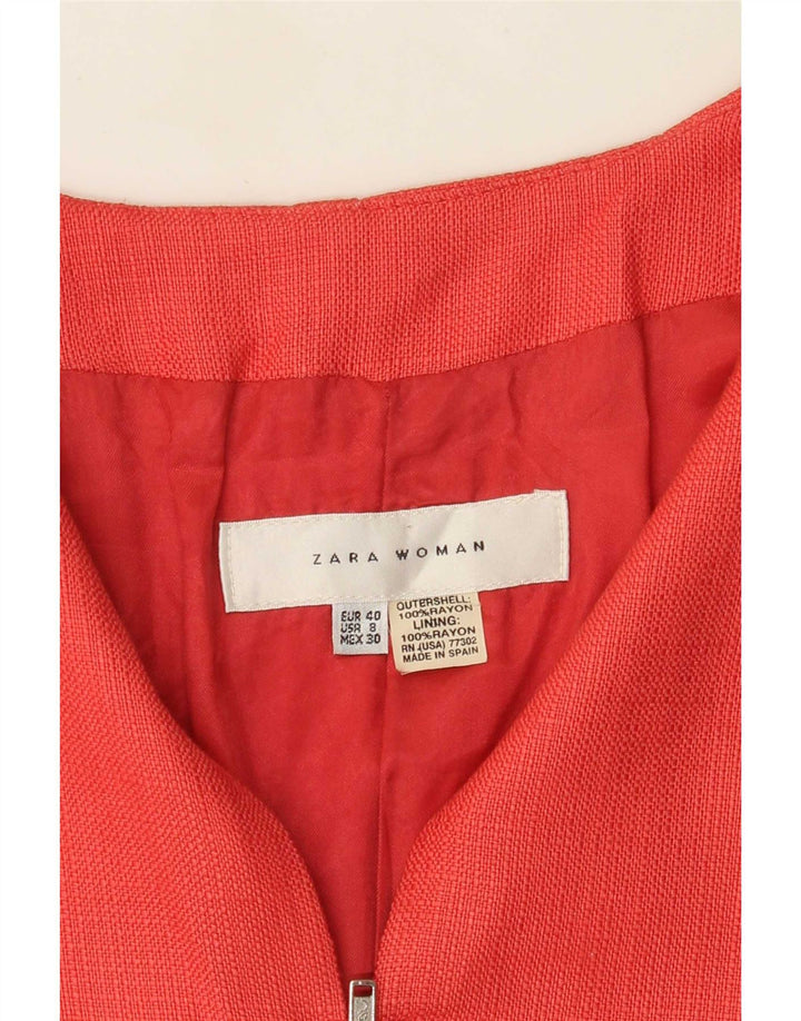 Zara Veste boléro à manches 3/4 pour femme EU 40 Rayonne rouge moyen