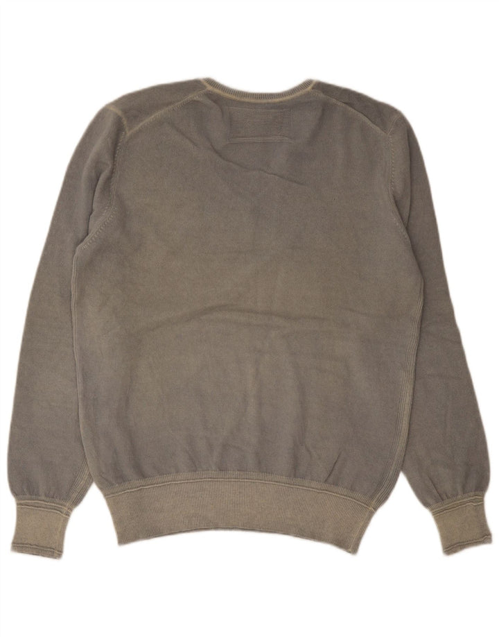 Playlife Pull col V pour Homme en Laine Grise Large