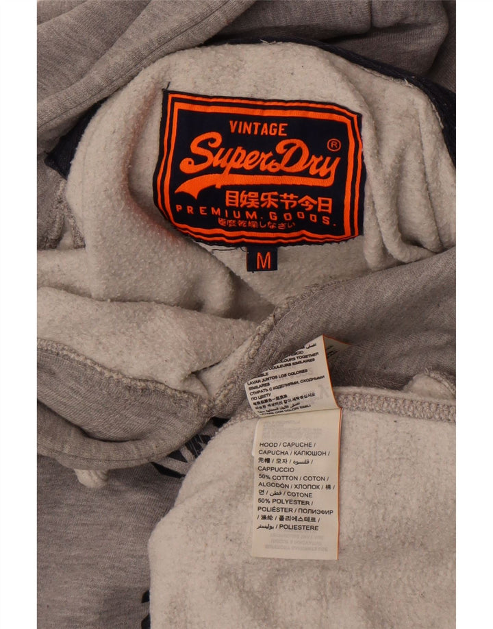 Superdry Pull à Capuche Graphique Homme Gris Moyen Coton